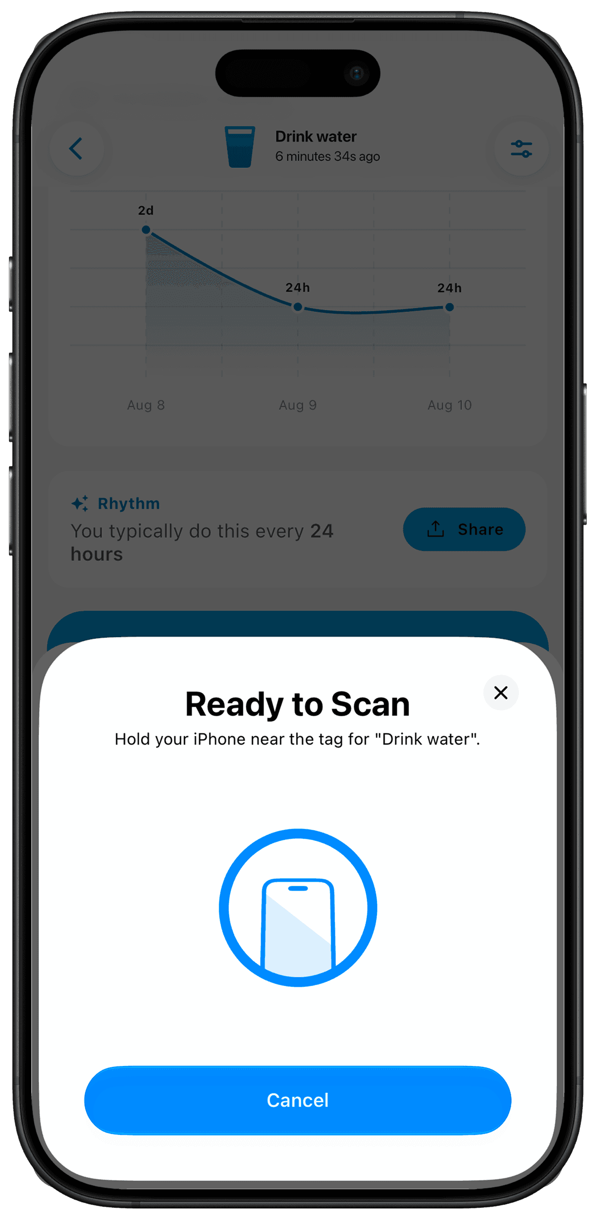 Logging an event by tapping an NFC tag
