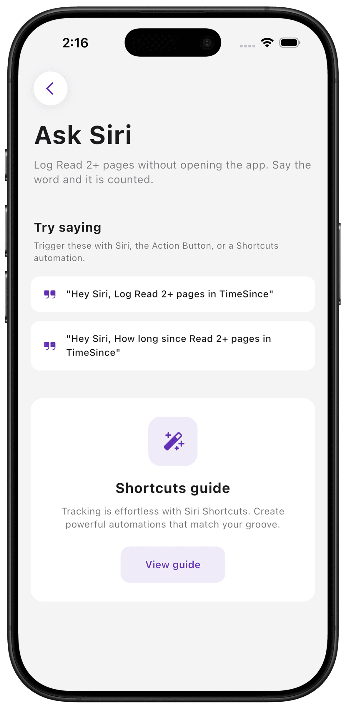 Logging an event with Siri